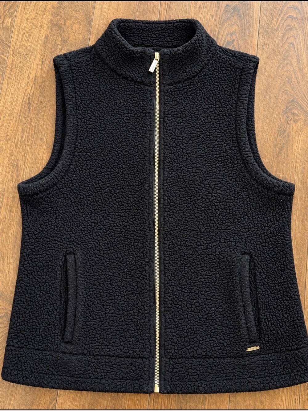 Calvin Klein BLK Sherpa Fleece Vest - Cozy Zip-Front Jacket